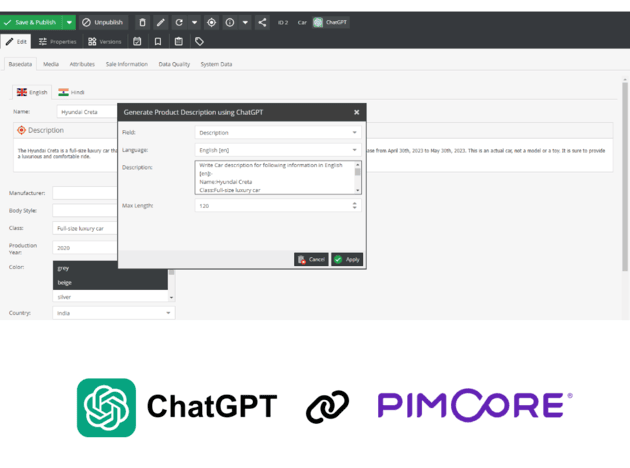 Pimcore - ChatGPT Integration